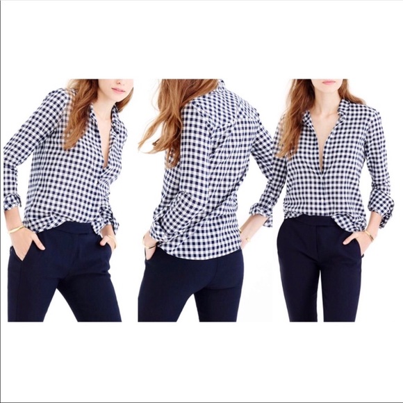 J. Crew 00 Club collar boy gingham shirt s… - Picture 8 of 9